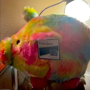 Your Zone plush Pig Plush Bank Rainbow colors
